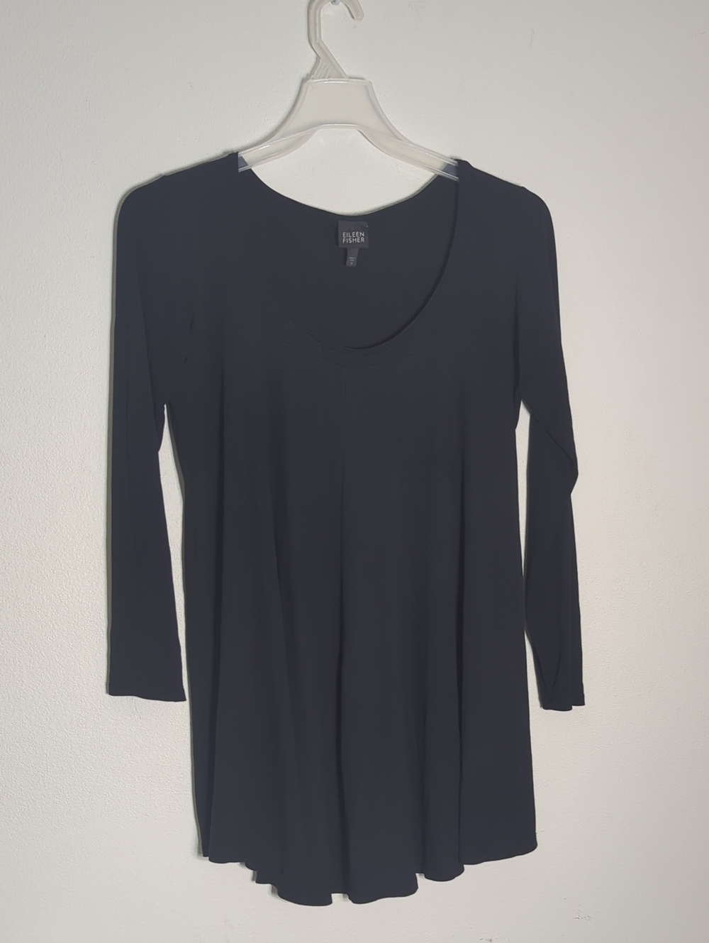Eileen Fisher Womens Dress 100% Silk Quiet Luxury Old Money Neutral Black Medium